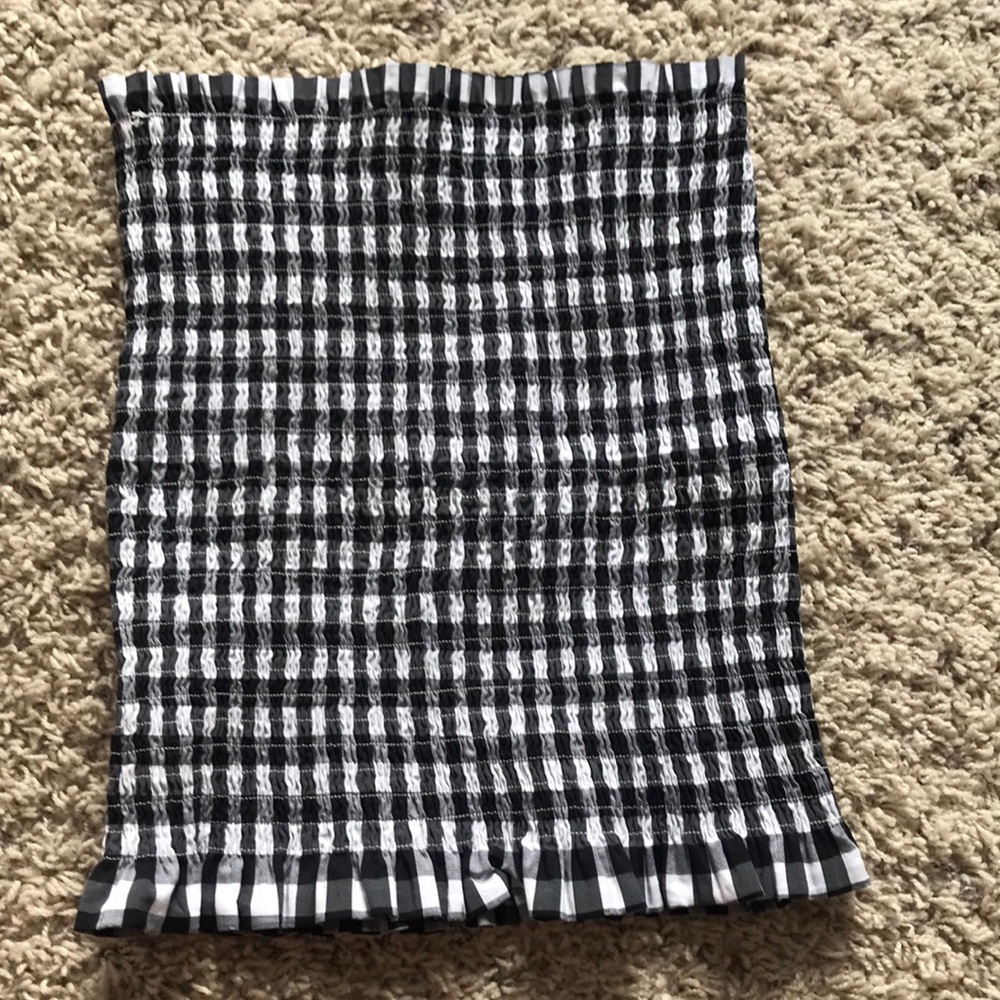 Checkered Smocked Tube Top